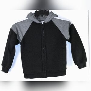 Wonder Nation Youth S 6-7 Black/Gray Boys Hoodie Full Zip Closure Colder Weather